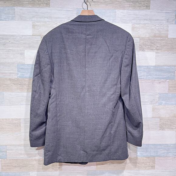 Jhane Barnes Vintage Wool Hopsack Suit Gray 3 Button Mens 42L 36W Pleated Pants - Picture 6 of 13